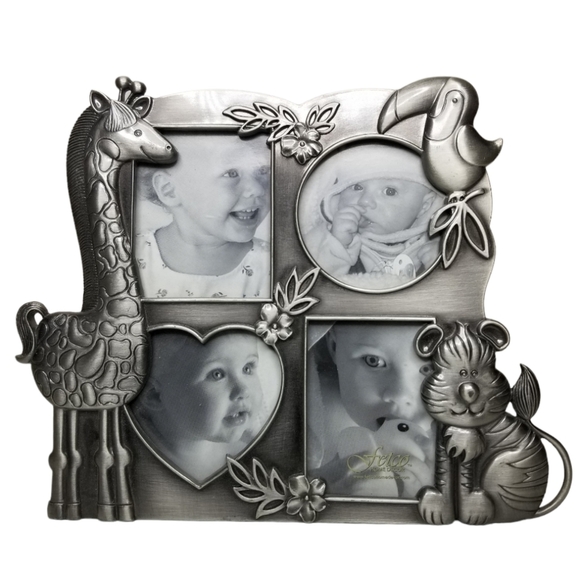 Fetco Home Decor Jungle Collage Pewter Picture Frame - Picture 1 of 11